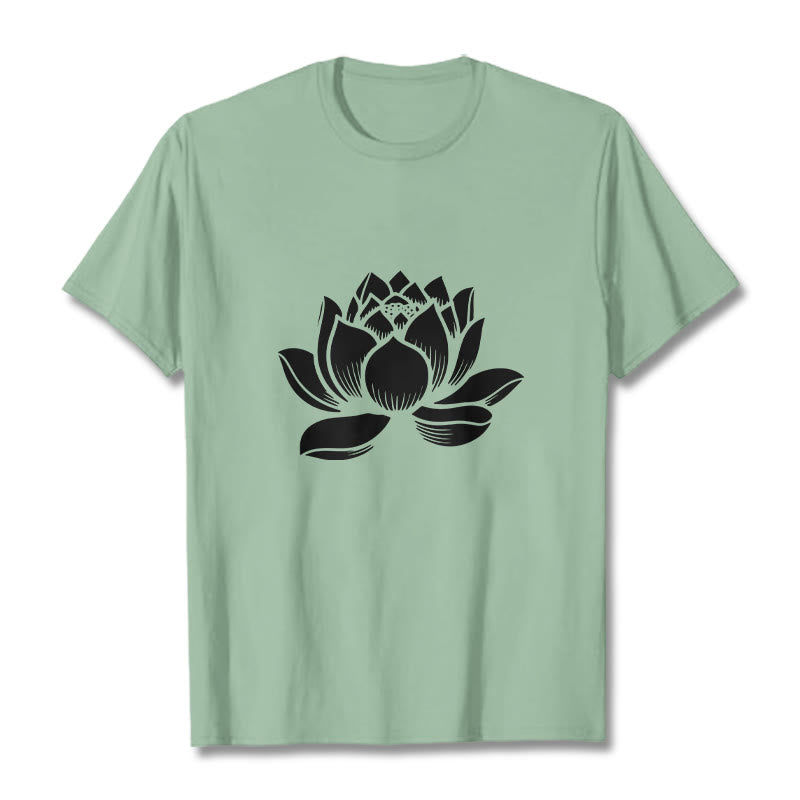 Koszulka z nadrukiem Buddha Stones Lotosu Kwiat T-shirt - PaleGreen - 2XL - image 14