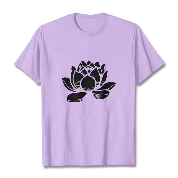 Koszulka z nadrukiem Buddha Stones Lotosu Kwiat T-shirt - Śliwka - 2XL - image 16