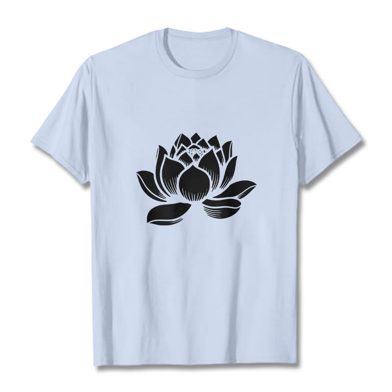 Koszulka z nadrukiem Buddha Stones Lotosu Kwiat T-shirt - Jasnoniebieski - 2XL - image 18