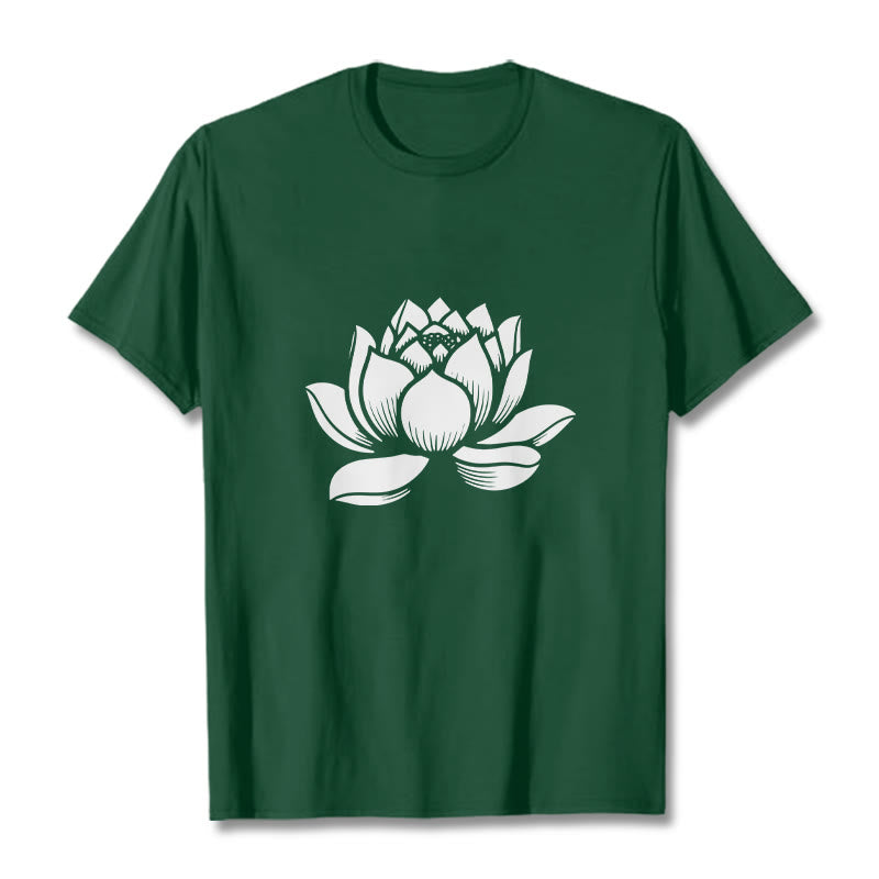 Koszulka z nadrukiem Buddha Stones Lotosu Kwiat T-shirt - ForestGreen - 2XL - image 0