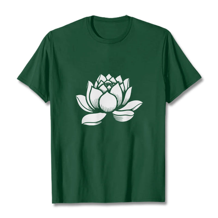 Koszulka z nadrukiem Buddha Stones Lotosu Kwiat T-shirt - ForestGreen - 2XL - image 0