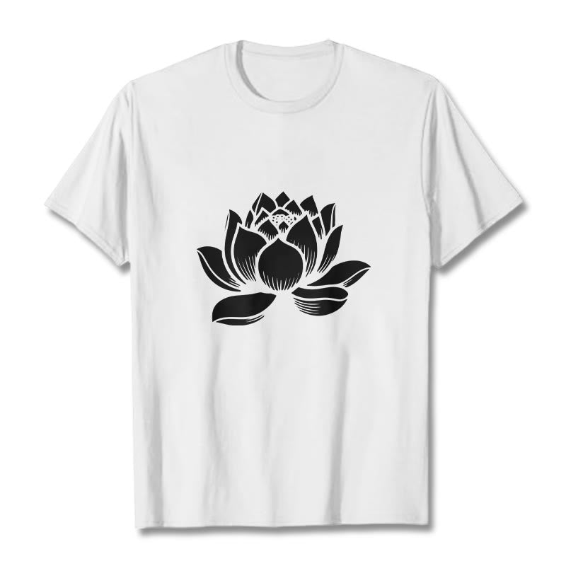 Koszulka z nadrukiem Buddha Stones Lotosu Kwiat T-shirt - Biały - 2XL - image 7