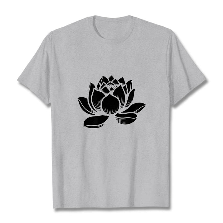 Koszulka z nadrukiem Buddha Stones Lotosu Kwiat T-shirt - Jasnoszary - 2XL - image 19
