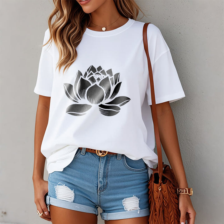 Koszulka z nadrukiem Buddha Stones Lotosu Kwiat T-shirt - image 9