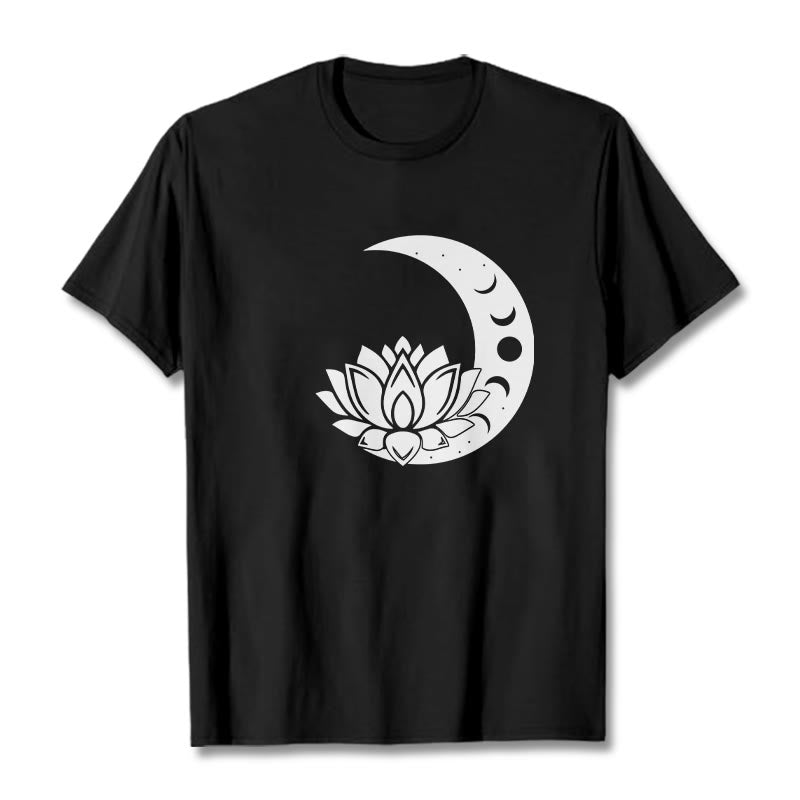 Koszulka z Buddha Stones Półksiężyc Kwiat Lotosu Słońce - Czarny - 2XL - image 4