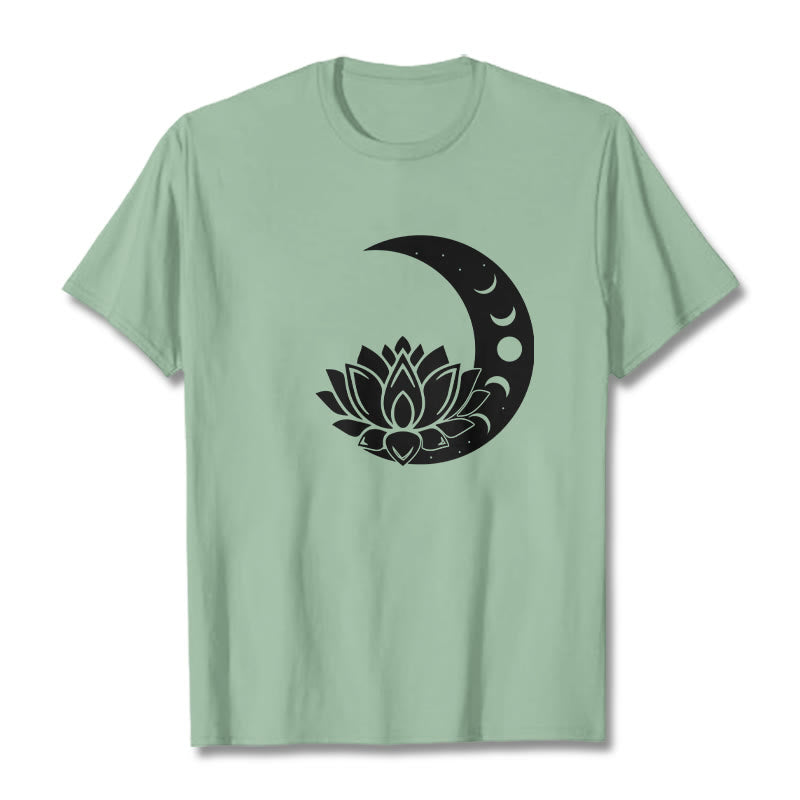 Koszulka z Buddha Stones Półksiężyc Kwiat Lotosu Słońce - PaleGreen - 2XL - image 14