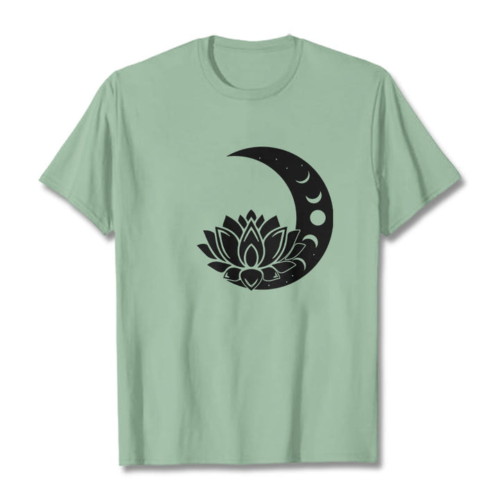 Koszulka z Buddha Stones Półksiężyc Kwiat Lotosu Słońce - PaleGreen - 2XL - image 14