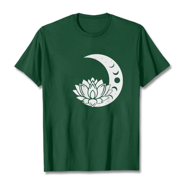 Koszulka z Buddha Stones Półksiężyc Kwiat Lotosu Słońce - ForestGreen - 2XL - image 10