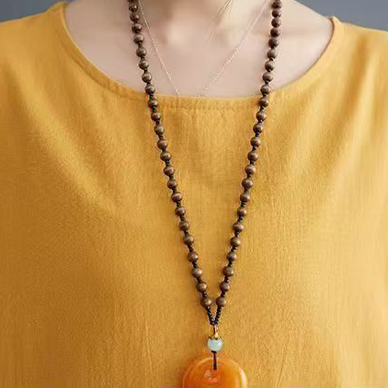 Sukienka midi z bawełny i lnu z krótkim rękawem i nadrukiem "Buddha Stones" w kolorze letnich kamieni, z wzorem feniksa - image 11