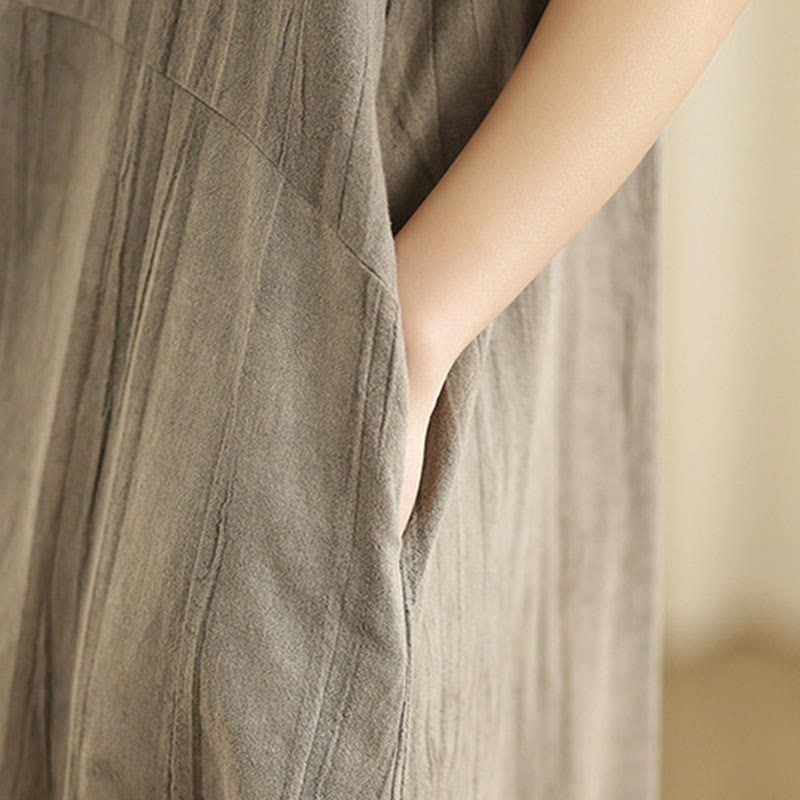 Sukienka midi z ramii z chińskiej żaby, barwiona metodą tie-dye z Buddha Stones i kieszeniami - image 16