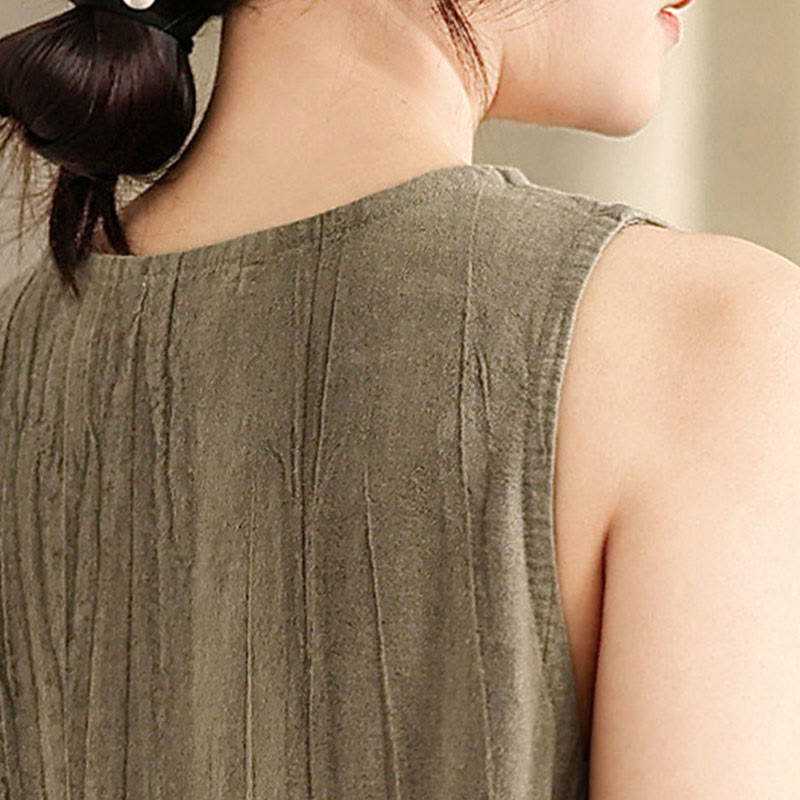 Sukienka midi z ramii z chińskiej żaby, barwiona metodą tie-dye z Buddha Stones i kieszeniami - image 15