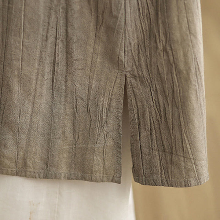 Sukienka midi z ramii z chińskiej żaby, barwiona metodą tie-dye z Buddha Stones i kieszeniami - image 17