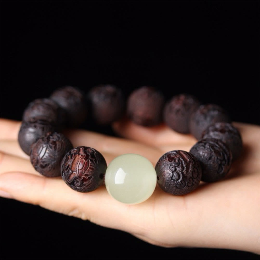 Bransoletka z grawerunkiem z palisandru tybetańskiego PiXiu Warmth Buddha Stones - image 1