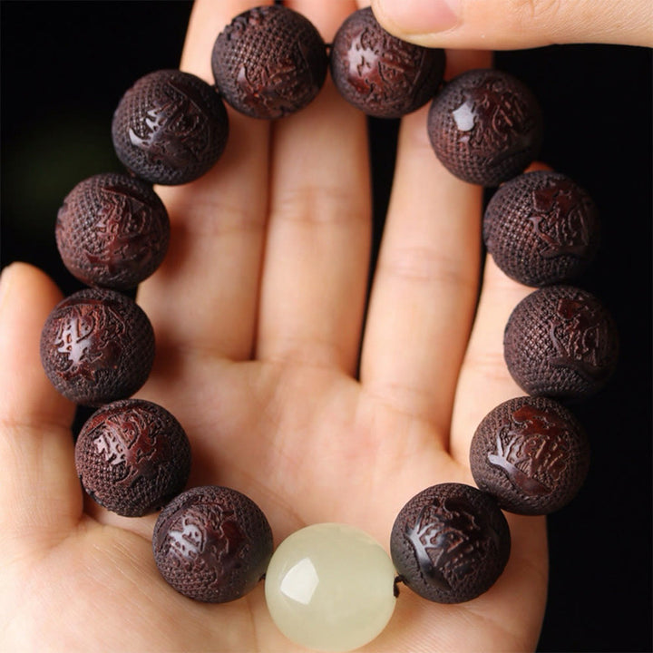 Bransoletka z grawerunkiem z palisandru tybetańskiego PiXiu Warmth Buddha Stones - image 9