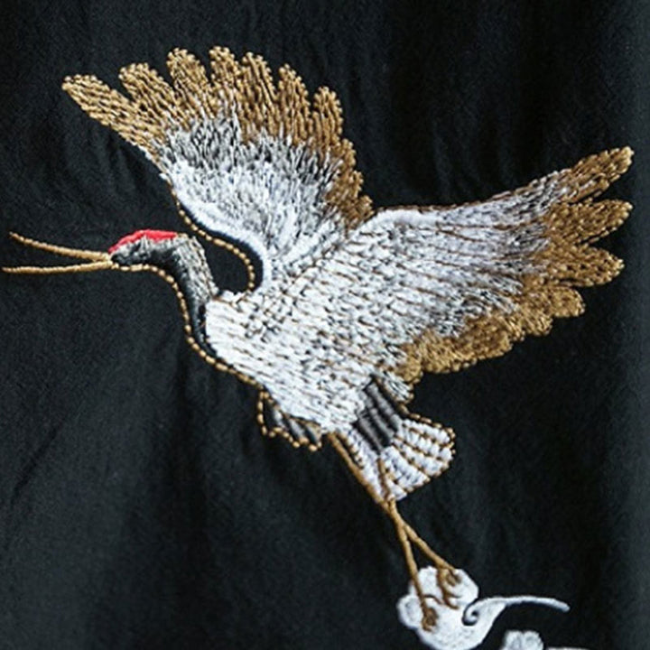 Męska kurtka z bawełny i lnu z haftowanymi Buddha Stones , z otwartym przodem i rękawami trzy czwarte, kimono - image 17