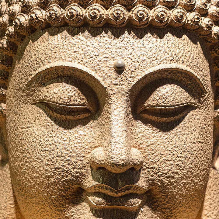 Buddha Stones Zamknięte Oczy Medytująca Głowa Buddy Żywica Statua Zen Dekoracja Domu 42*30*30cm - image 9
