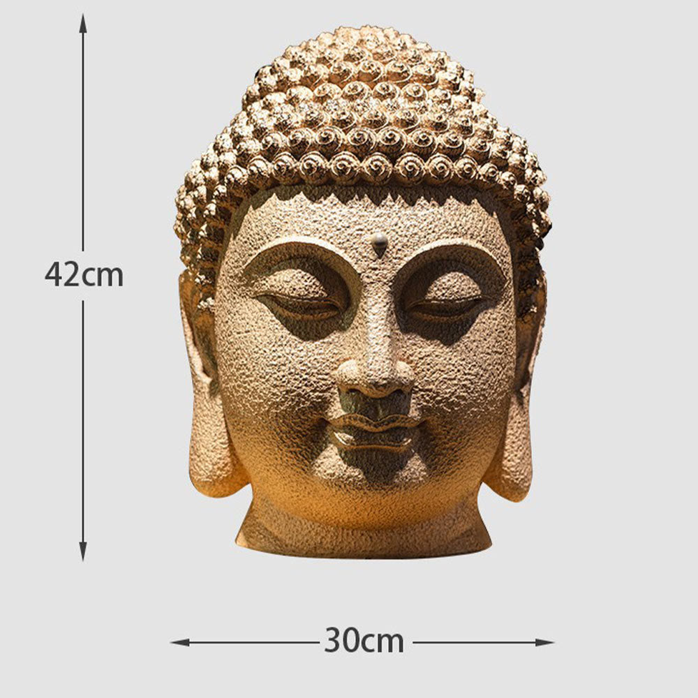 Buddha Stones Zamknięte Oczy Medytująca Głowa Buddy Żywica Statua Zen Dekoracja Domu 42*30*30cm - image 12