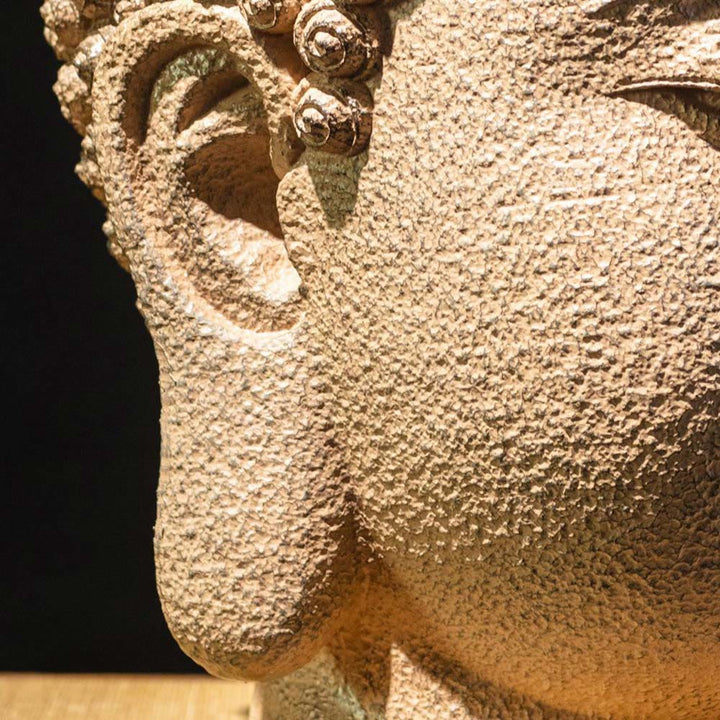 Buddha Stones Zamknięte Oczy Medytująca Głowa Buddy Żywica Statua Zen Dekoracja Domu 42*30*30cm - image 10