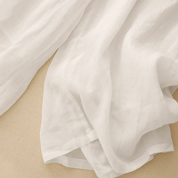 Buddha Stones Geometryczne Haftowane Elastyczna Talia Damskie Spodnie Bawełniane Lniane Szerokie Nogawki Z Kieszeniami - image 24