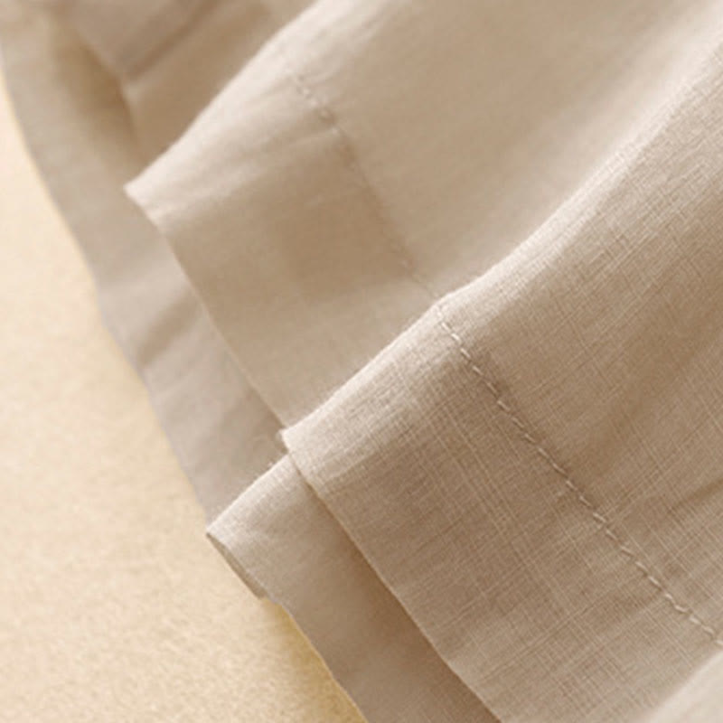 Buddha Stones Geometryczne Haftowane Elastyczna Talia Damskie Spodnie Bawełniane Lniane Szerokie Nogawki Z Kieszeniami - image 18