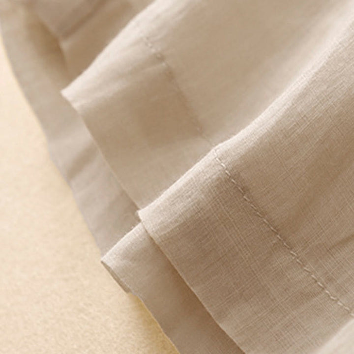 Buddha Stones Geometryczne Haftowane Elastyczna Talia Damskie Spodnie Bawełniane Lniane Szerokie Nogawki Z Kieszeniami - image 18