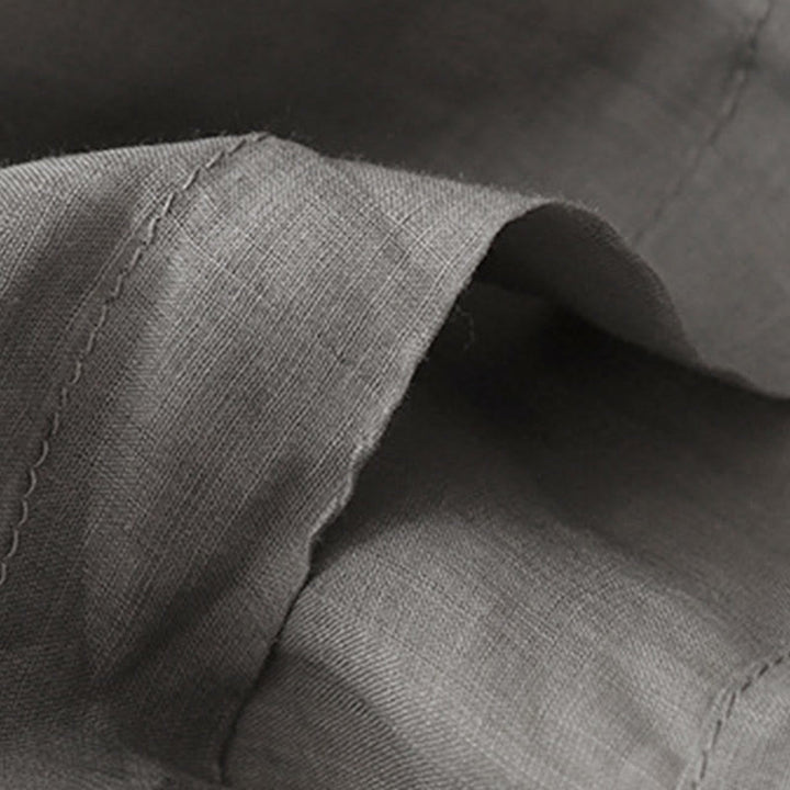 Buddha Stones Geometryczne Haftowane Elastyczna Talia Damskie Spodnie Bawełniane Lniane Szerokie Nogawki Z Kieszeniami - image 9