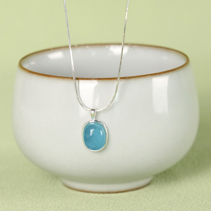 Buddha Stones 925 Srebro Sterlingowe Akwamaryn Uzdrawiający Naszyjnik Łańcuch Obojczyka Wisiorek - image 8