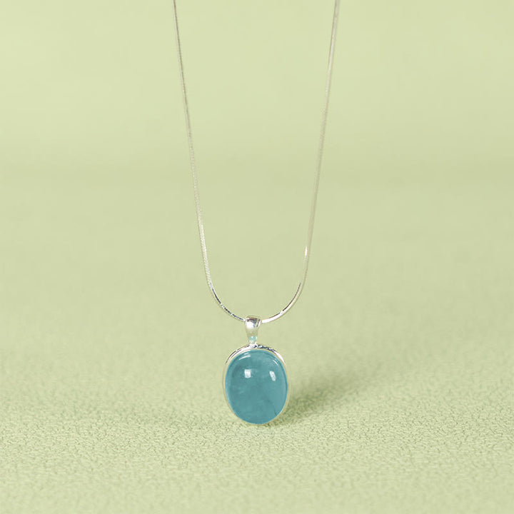 Buddha Stones 925 Srebro Sterlingowe Akwamaryn Uzdrawiający Naszyjnik Łańcuch Obojczyka Wisiorek - image 2