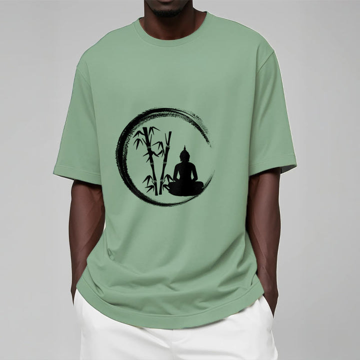 Buddha Stones Zen Statua Buddy Siedząca Bambusowa Medytacja Koszulka T-shirt - image 15