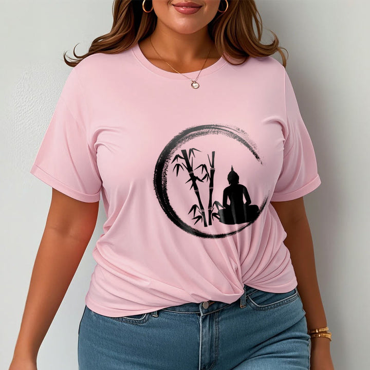 Buddha Stones Zen Statua Buddy Siedząca Bambusowa Medytacja Koszulka T-shirt - image 13