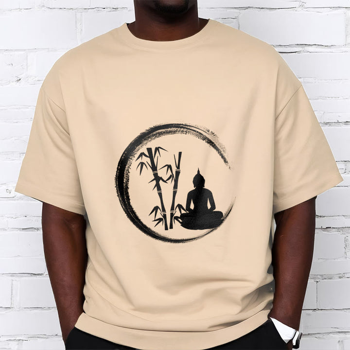 Buddha Stones Zen Statua Buddy Siedząca Bambusowa Medytacja Koszulka T-shirt - image 9
