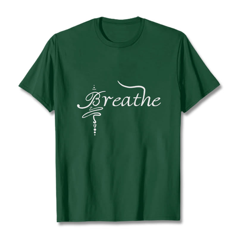 Koszulka z napisem „ Buddha Stones Breathe Word” - ForestGreen - 2XL - image 10