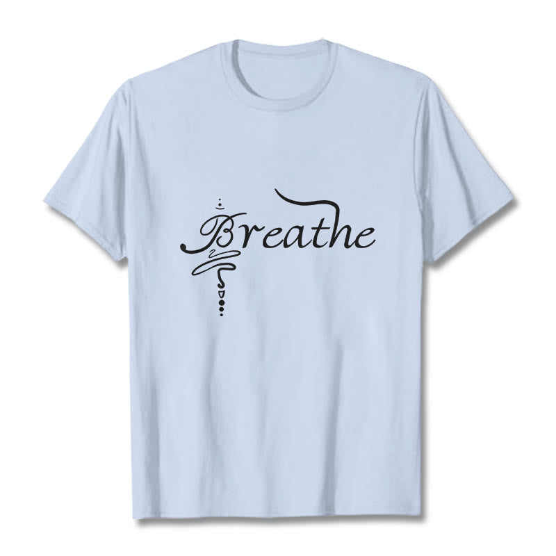 Koszulka z napisem „ Buddha Stones Breathe Word” - Jasnoniebieski - 2XL - image 18