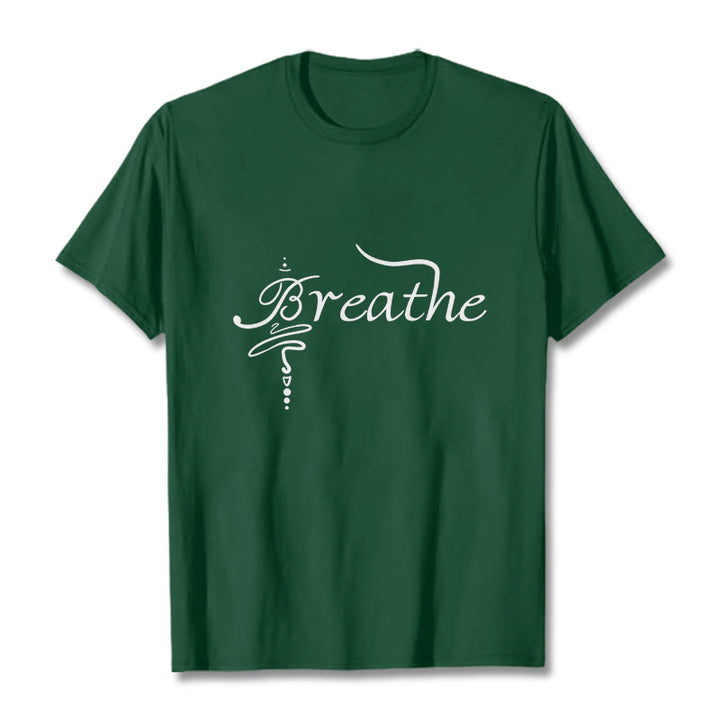 Koszulka z napisem „ Buddha Stones Breathe Word” - ForestGreen - 2XL - image 11