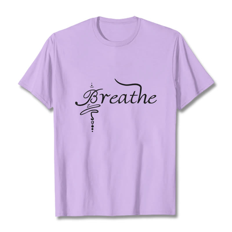 Koszulka z napisem „ Buddha Stones Breathe Word” - Śliwka - 2XL - image 16
