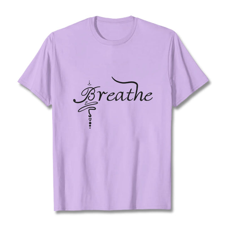 Koszulka z napisem „ Buddha Stones Breathe Word” - Śliwka - 2XL - image 16