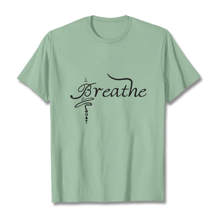Koszulka z napisem „ Buddha Stones Breathe Word” - PaleGreen - 2XL - image 14