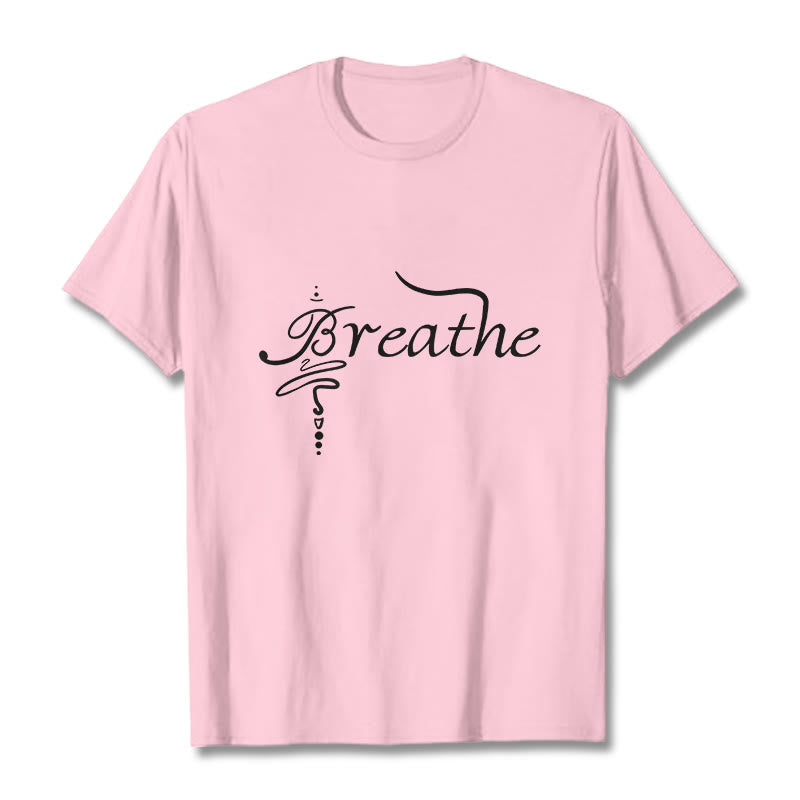 Koszulka z napisem „ Buddha Stones Breathe Word” - Jasnoróżowy - 2XL - image 12