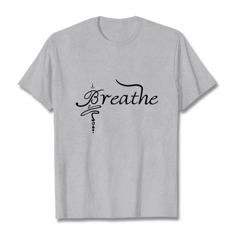 Koszulka z napisem „ Buddha Stones Breathe Word” - Jasnoszary - 2XL - image 20