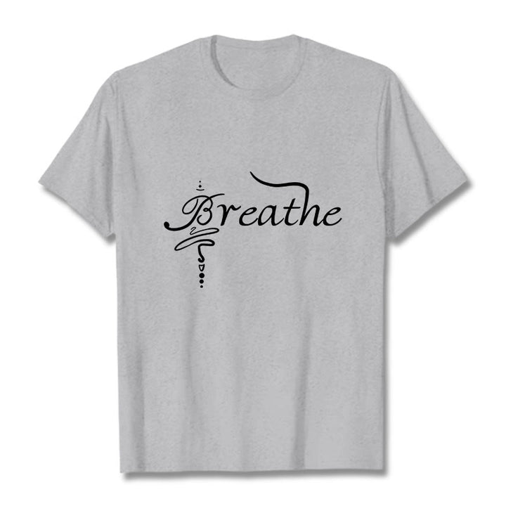 Koszulka z napisem „ Buddha Stones Breathe Word” - Jasnoszary - 2XL - image 19