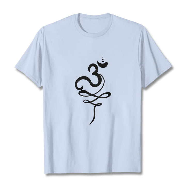 T-shirt z motywem sanskrytu z Buddha Stones - Jasnoniebieski - 2XL - image 18