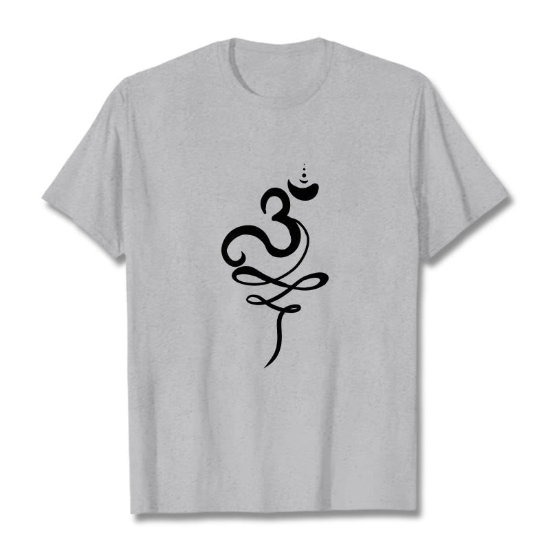 T-shirt z motywem sanskrytu z Buddha Stones - Jasnoszary - 2XL - image 20