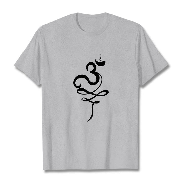 T-shirt z motywem sanskrytu z Buddha Stones - Jasnoszary - 2XL - image 20