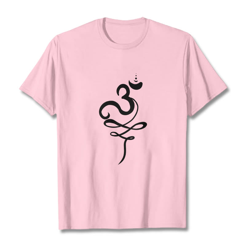 T-shirt z motywem sanskrytu z Buddha Stones - Jasnoróżowy - 2XL - image 12