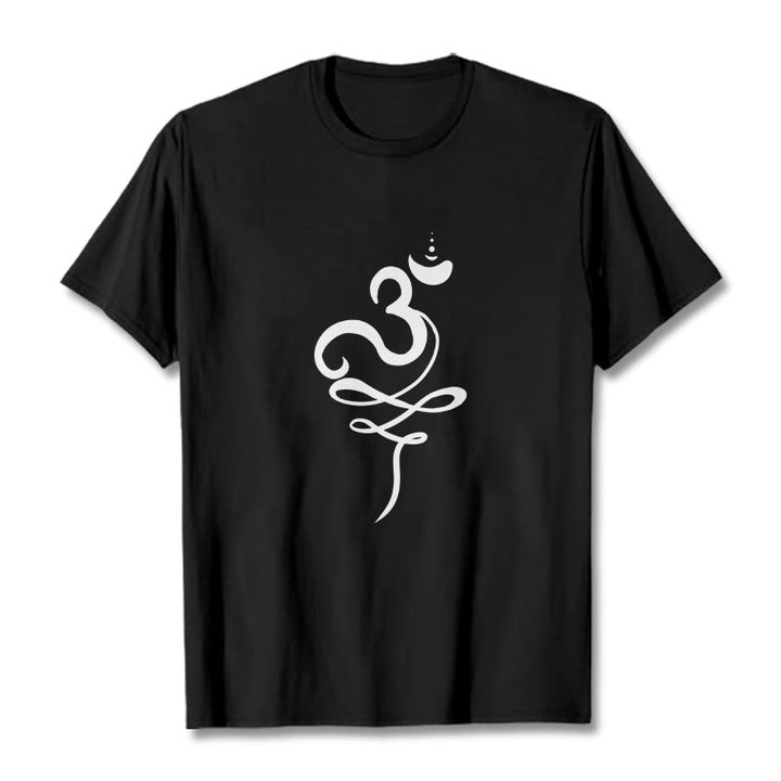 T-shirt z motywem sanskrytu z Buddha Stones - Czarny - 2XL - image 1