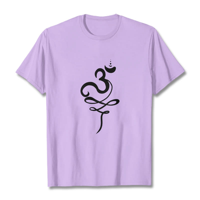 T-shirt z motywem sanskrytu z Buddha Stones - Śliwka - 2XL - image 17