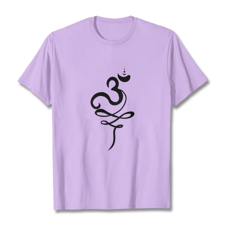 T-shirt z motywem sanskrytu z Buddha Stones - Śliwka - 2XL - image 17