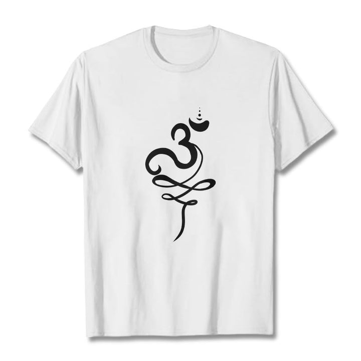 T-shirt z motywem sanskrytu z Buddha Stones - Biały - 2XL - image 5