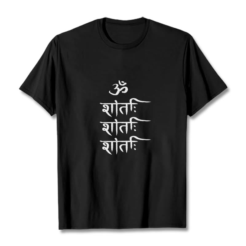 T-shirt z motywem sanskryckim z Buddha Stones OM MANTRA - Czarny - 2XL - image 3