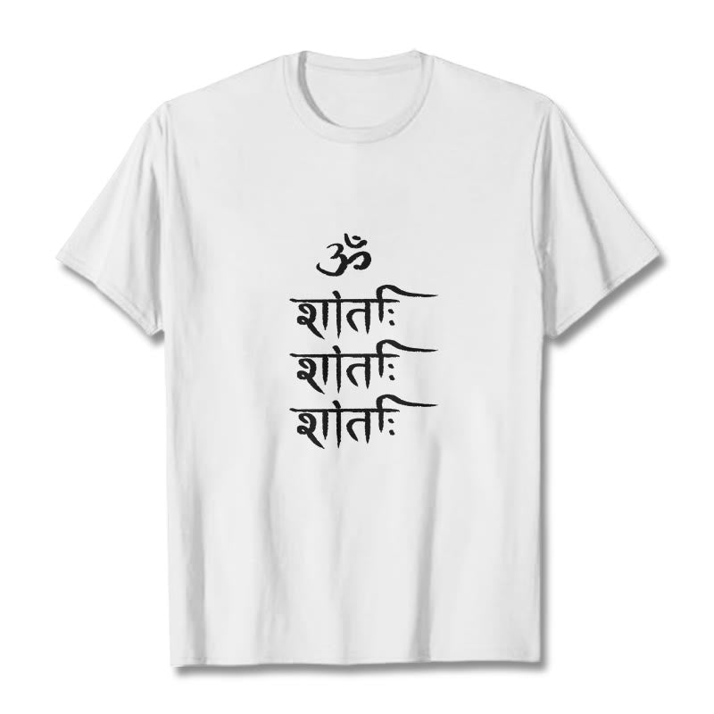 T-shirt z motywem sanskryckim z Buddha Stones OM MANTRA - Biały - 2XL - image 8